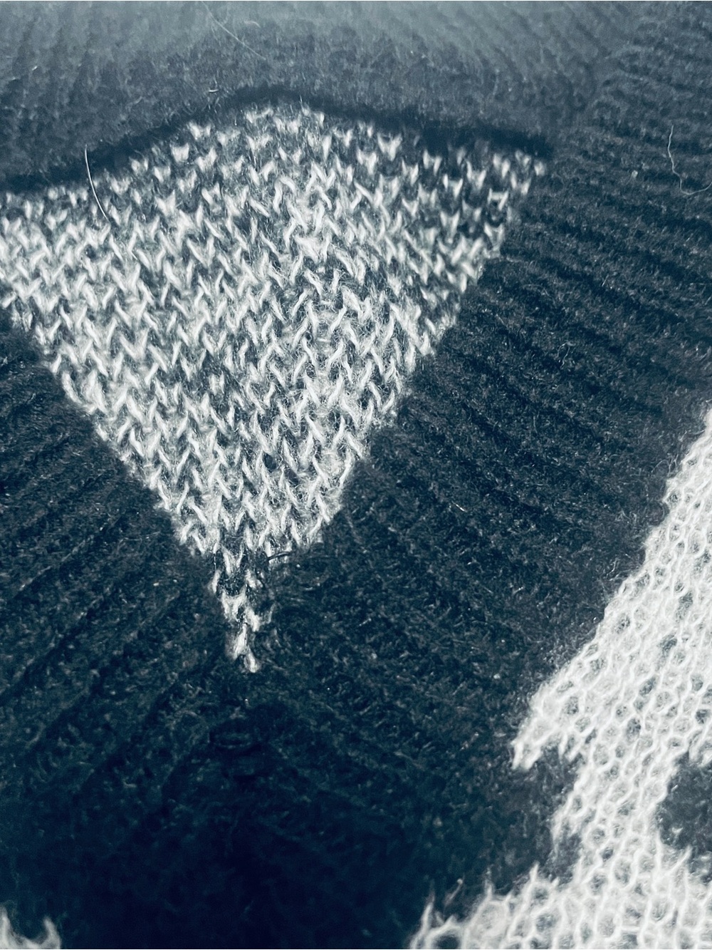 Black and Gray Skeleton Knit Cardigan Sweater - Picture 2 of 3